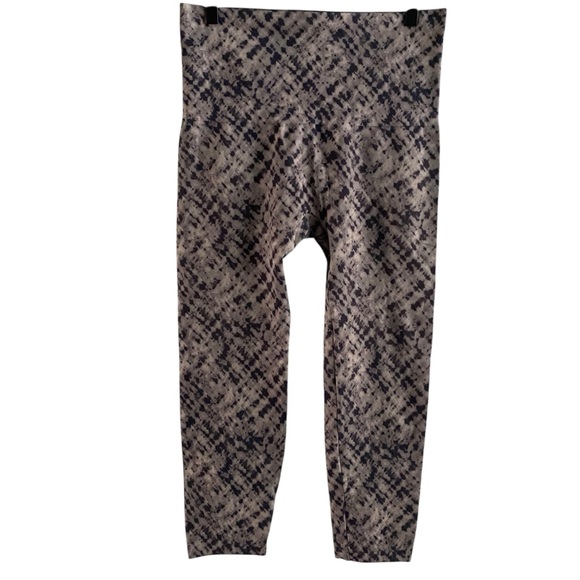 SPANX Pants - Spanx Look At Me Now Leggings 2X Stretch Shapewear Brown Black Print Cropped